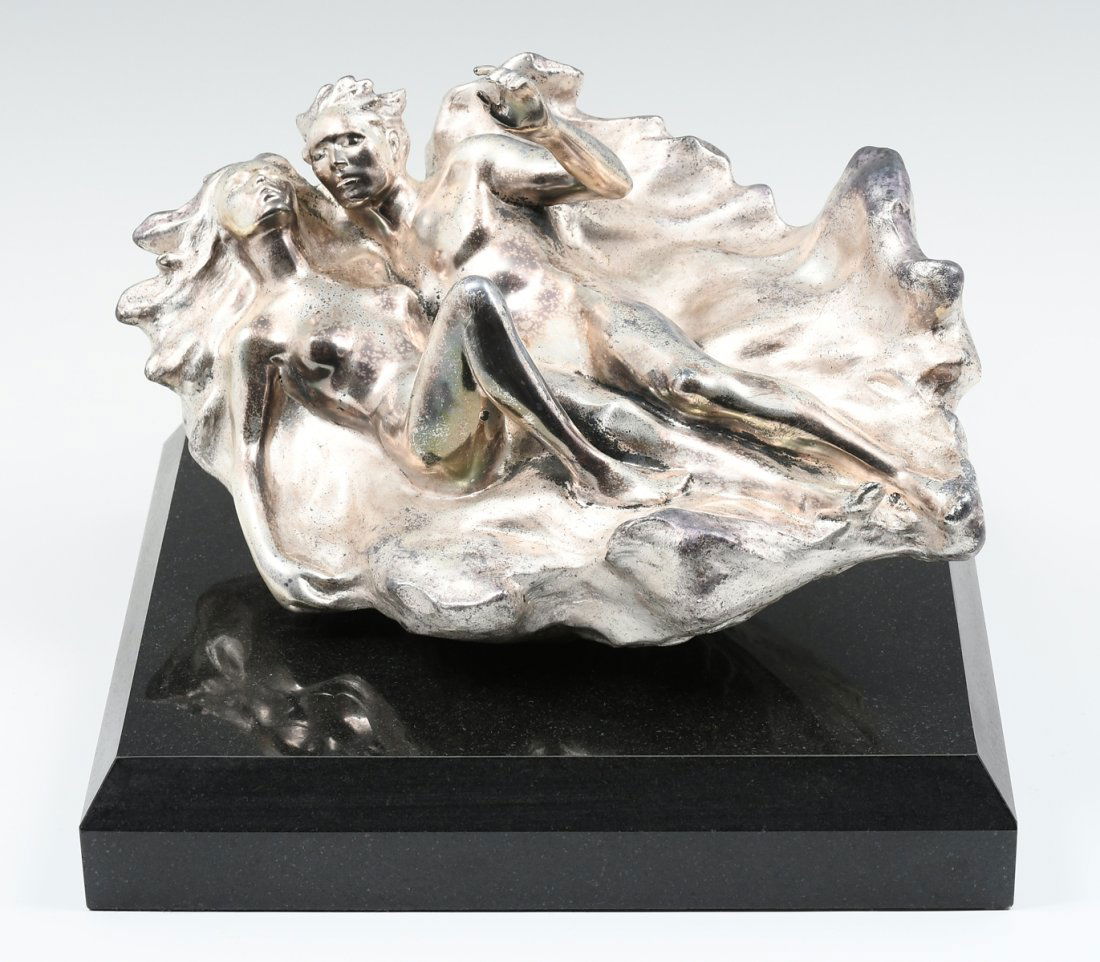 FREDERICK HART SILVERED BRONZE SCULPTURE "GENESIS" (1 of 5)