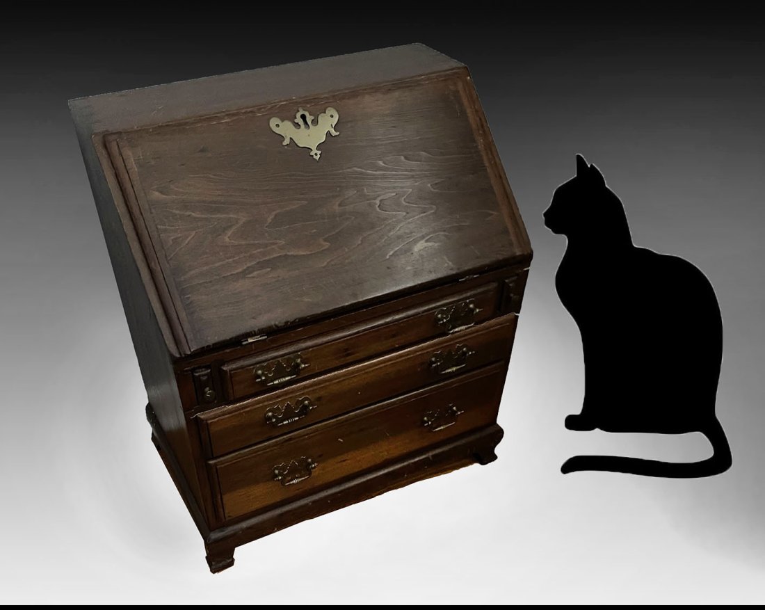 DIMINUTIVE DROP FRONT SALESMAN SAMPLE DESK (1 of 6)