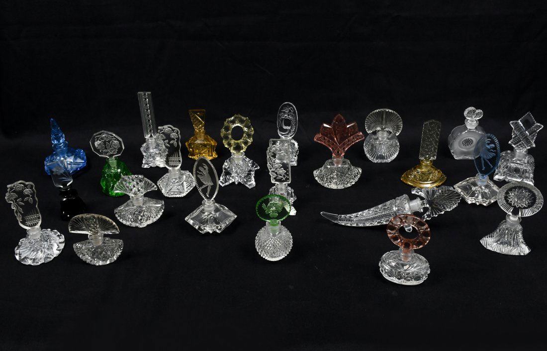 23 PC. VINTAGE GLASS PERFUME BOTTLES (1 of 10)