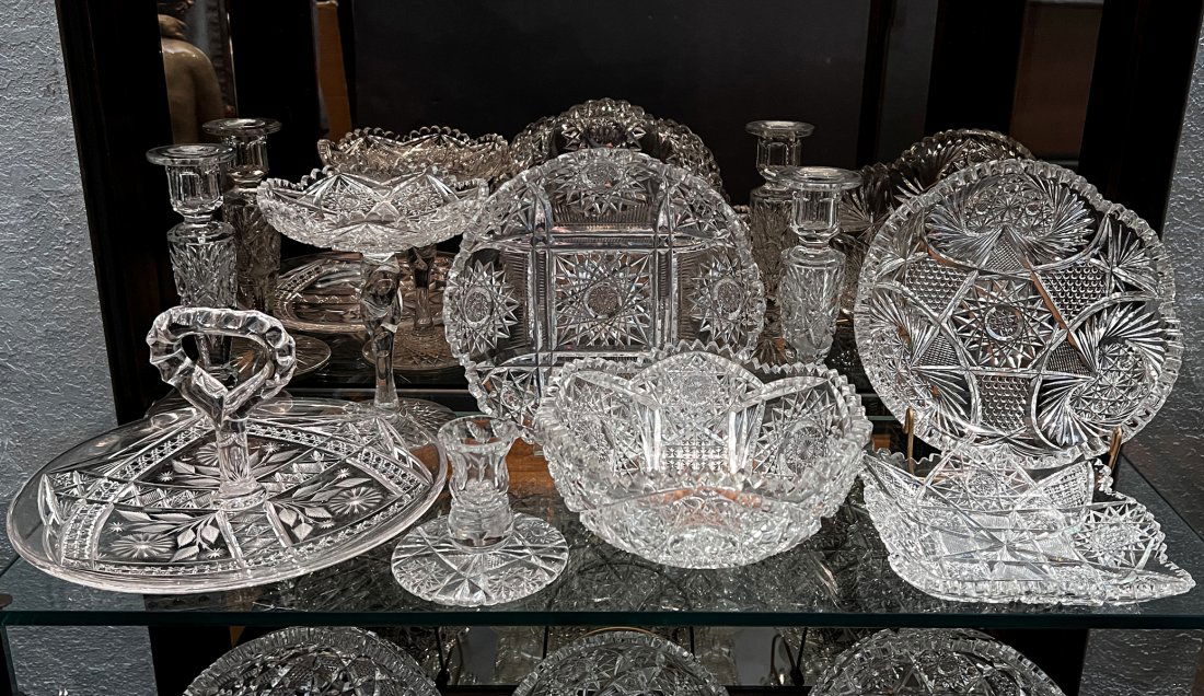 9 PC. AMERICAN CUT GLASS COLLECTION (1 of 2)