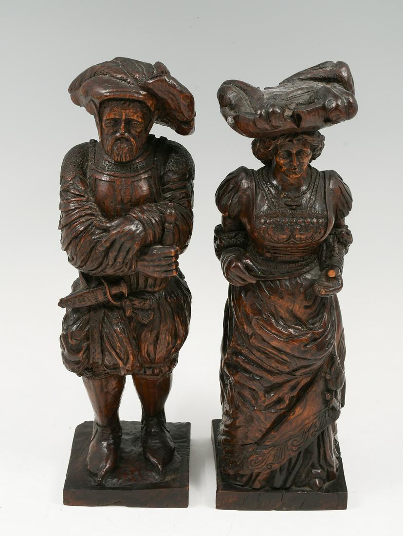 PR CARVED WOODEN FIGURES DUTCH MAN & WOMAN 1908 (1 of 8)