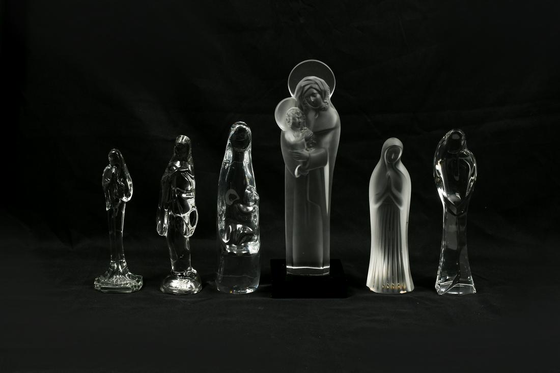 6 PC. CRYSTAL & GLASS MADONNAS TO INCLUDE LALIQUE (1 of 6)