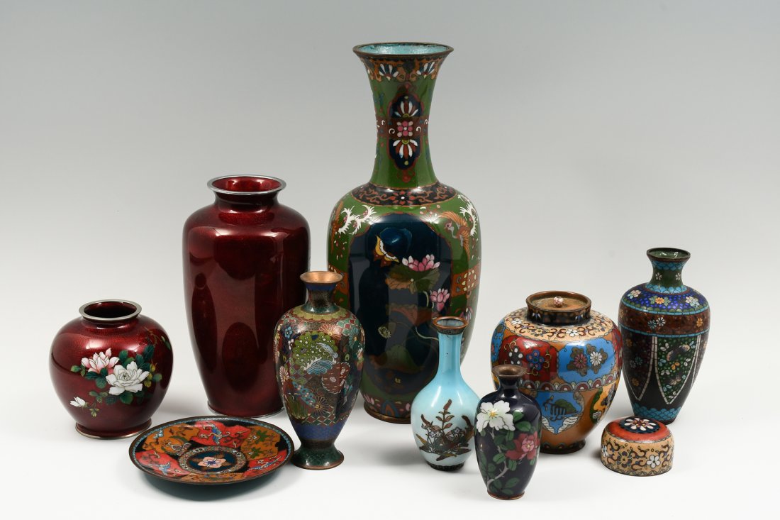 9 PC. CHINESE CLOISONNE COLLECTION (1 of 6)