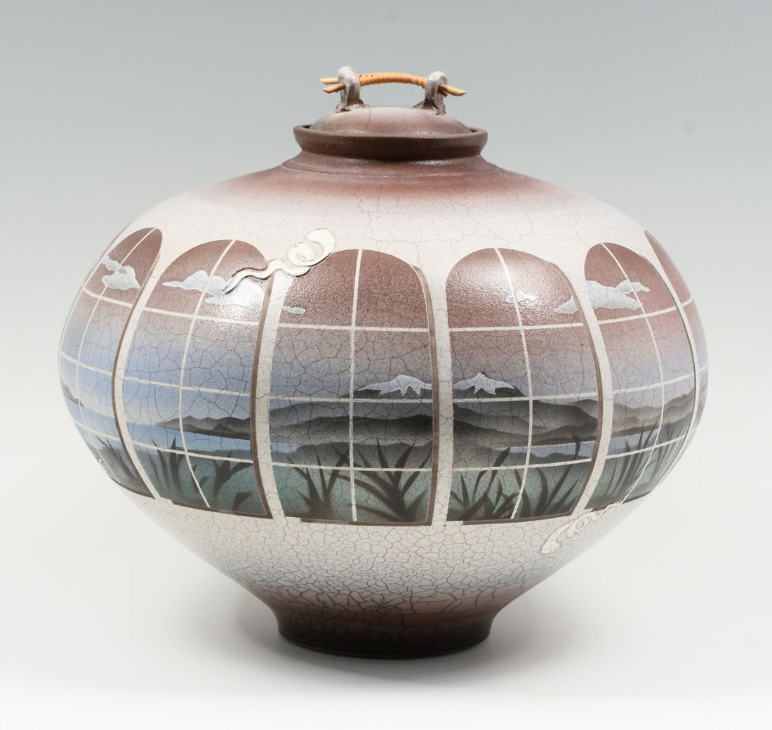 KEN JENSEN RAKU POTTERY VASE (1 of 6)