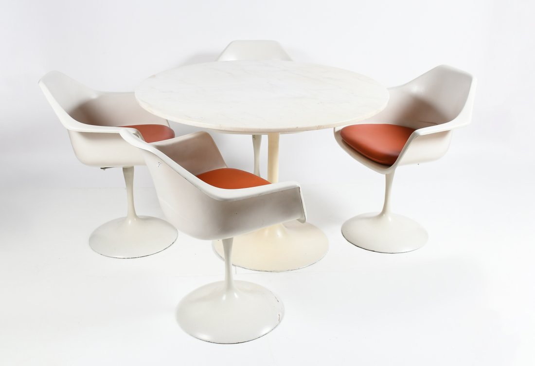 MID-CENTURY MODERN STYLE TULIP TABLE W/ 4 CHAIRS (1 of 8)