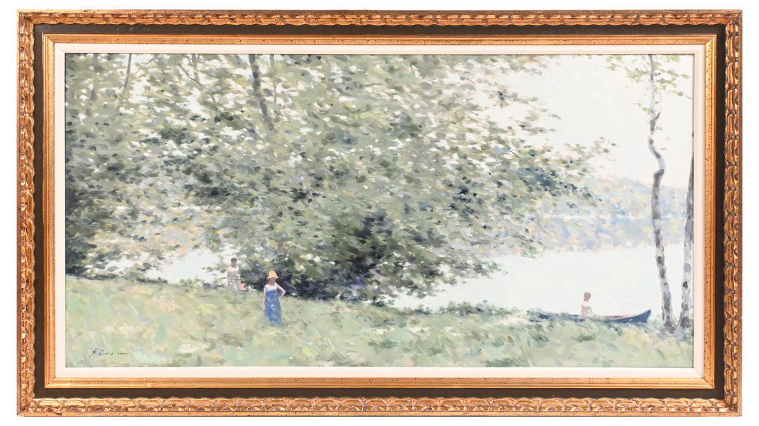 LARGE ANDRE GISSON LANDSCAPE PAINTING (1 of 3)