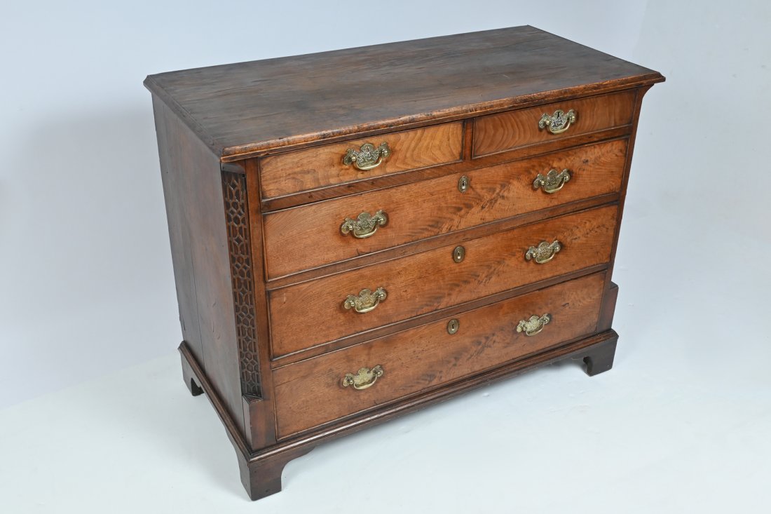 EARLY CHIPPENDALE STYLE 2 OVER 3 DRAWER BUREAU (1 of 7)