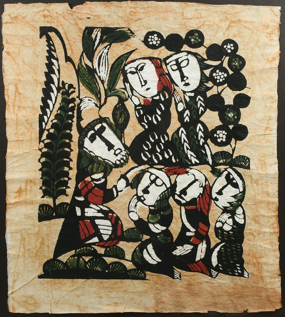 LARGE WOODBLOCK PRINT BY SADAO WATANABE (1 of 4)