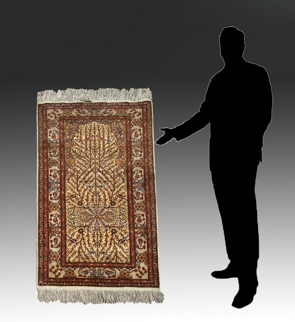 1092TURKISH HEREKE SILK HK RUG, 2'11'' X 4'9'' (1 of 4)