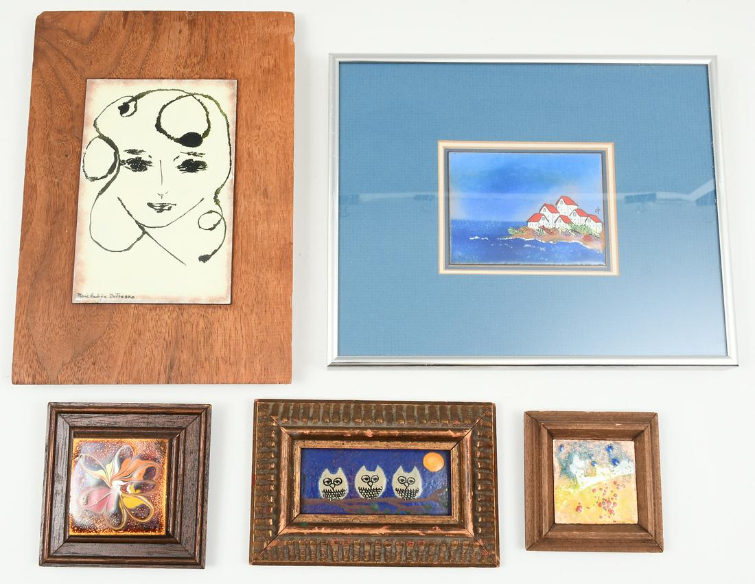 5PC. ENAMEL/COPPER ARTWORK LOT (1 of 7)