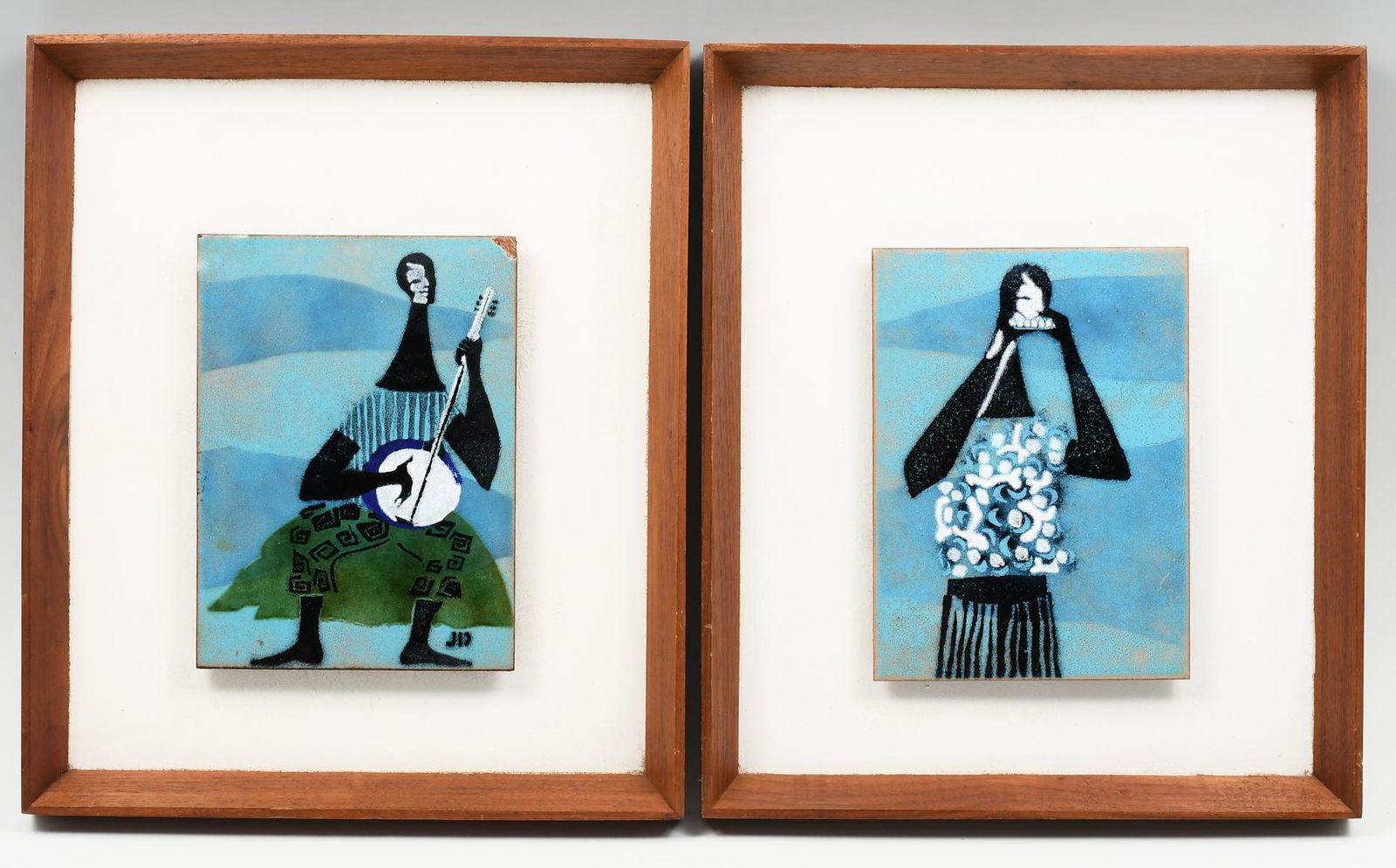 TWO JUDITH DANNER ENAMEL/COPPER PLAQUES (1 of 5)