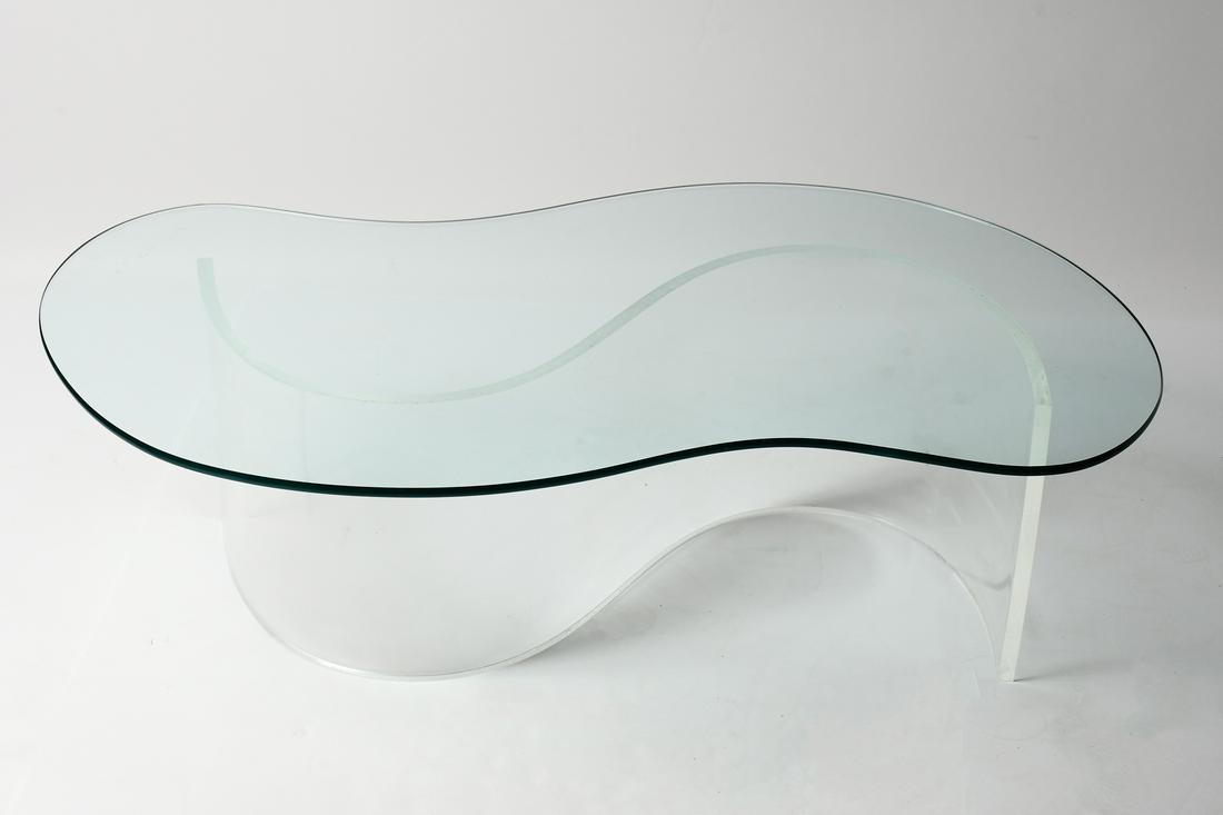 VLADIMIR KAGAN BIOMORPHIC GLASS & ACRYLIC TABLE (1 of 4)