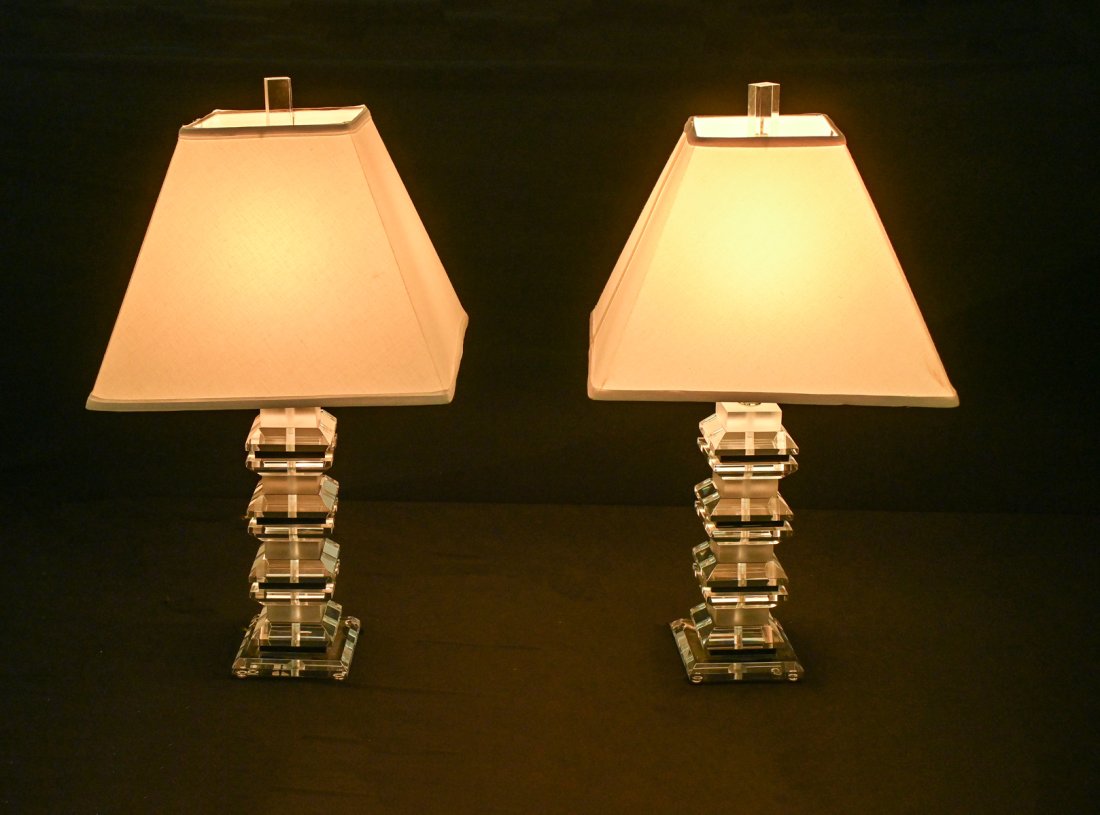 PAIR OF ACRYLIC TABLE LAMPS (1 of 3)