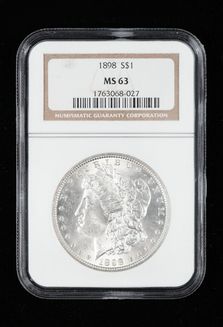 U.S. MINT 1898 MORGAN DOLLAR MS 63 NGC GRADED (1 of 3)