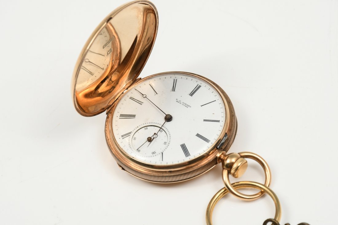 G.E. GIRARD GOLD HUNT CASE POCKET WATCH (1 of 4)