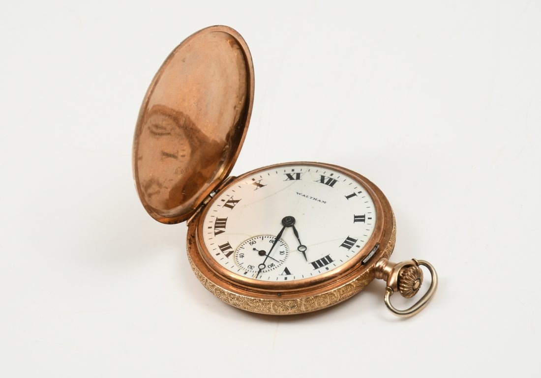 14k GOLD WALTHAM  HUNT CASE POCKET WATCH (1 of 8)