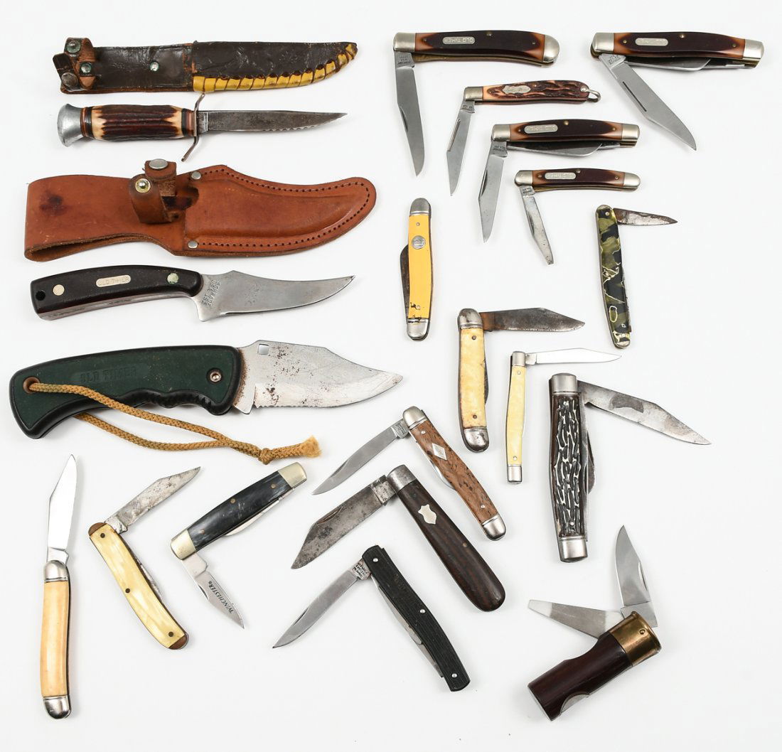 LARGE MULTI PC. HUNTING/FOLDING KNIFE LOT (1 of 3)