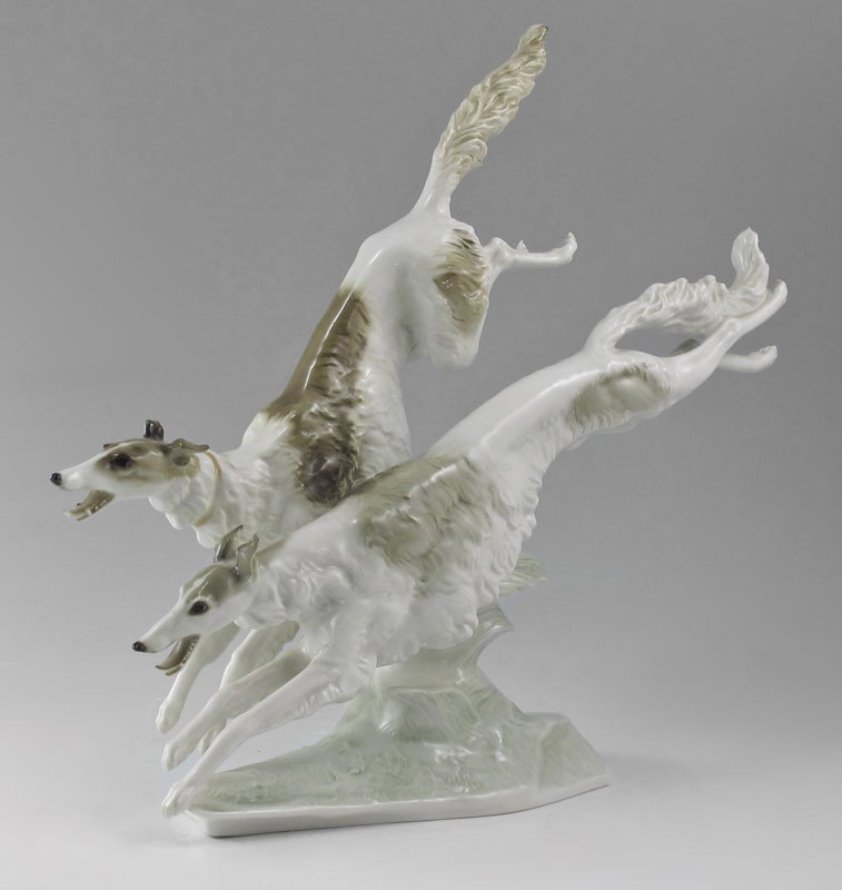 HUTSCHENREUTHER BORZOI DOG PORCELAIN FIGURE - TUTTER
