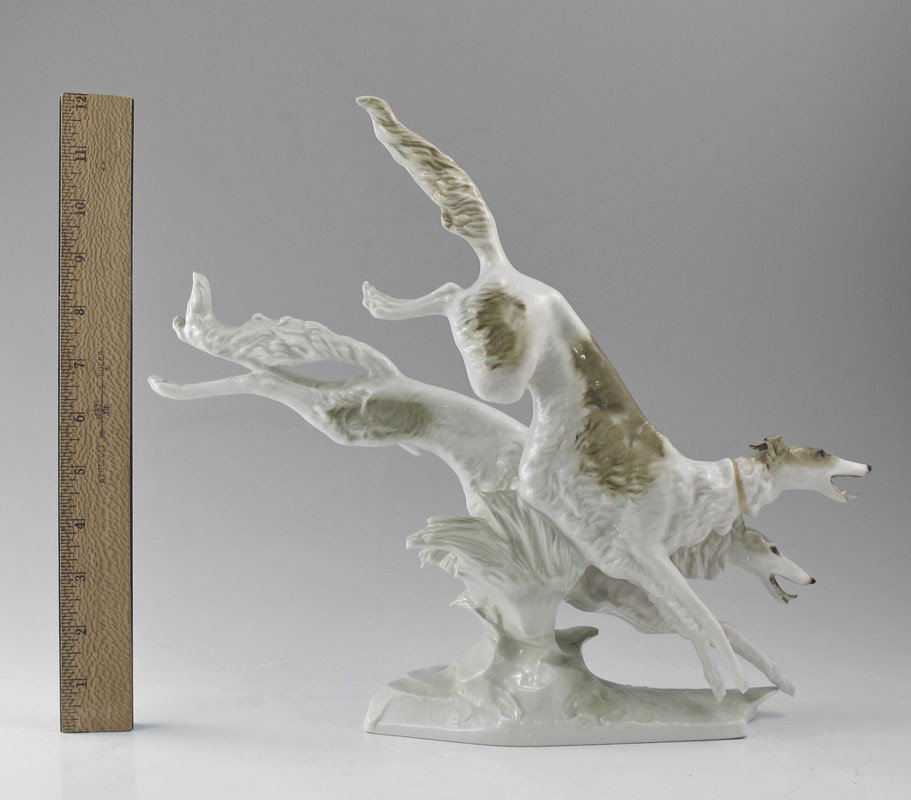 HUTSCHENREUTHER BORZOI DOG PORCELAIN FIGURE - TUTTER - 2