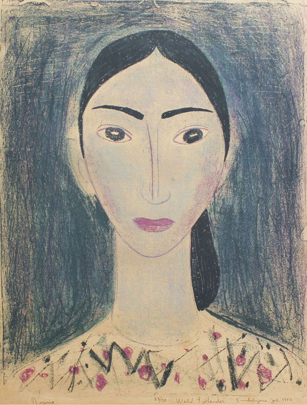 WALDEMAR SJOLANDER ROSARIO LITHOGRAPH: SJOLANDER, Wlademar, (Sweden, 1906-1988): "Rosario", Lithograph, sight size 18 1/2" x 14 1/2", pencil signed lower right, dated 1947 and numbered 33/50, titled lower left, encased in painted wood fram