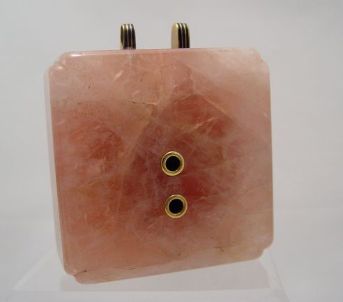 CARTIER ROSE QUARTZ TRAVEL CLOCK CIRCA 1929 - 2