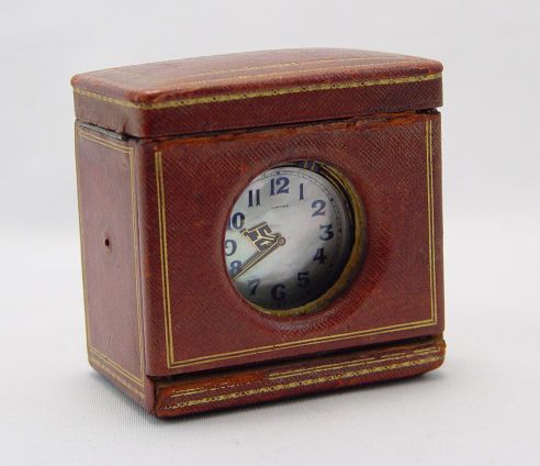 CARTIER ROSE QUARTZ TRAVEL CLOCK CIRCA 1929 - 5