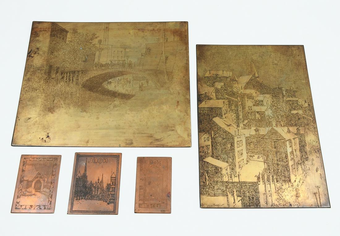 5PC. E.T. HURLEY ETCHING PLATE COLLECTION (1 of 9)