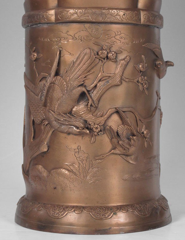 JAPANESE BRONZE UMBRELLA STAND - 3