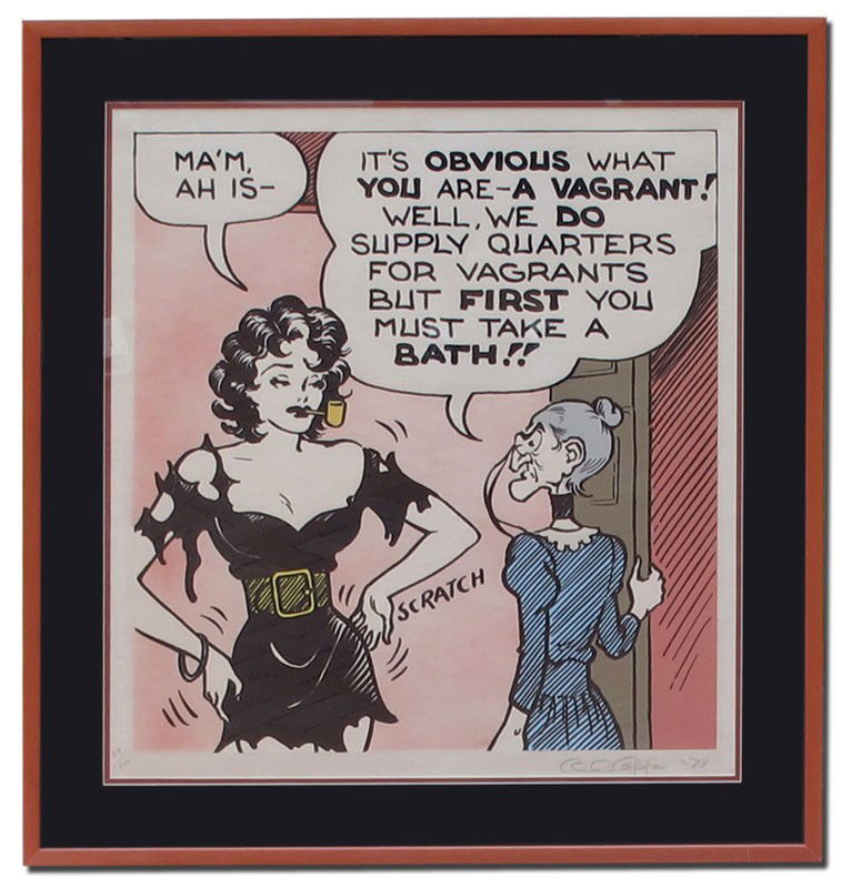 AL CAPP MOONBEAM MCSWINE SERIGRAPH: CAPP, Al, (American, 1909-1979): Moonbeam McSwine and Mammy Yokum, Serigraph on Linen, pencil signed, dated '74, 49/250. 27'' x 26 1/2''. Framed 34 1/2'' x 32 3/4''.