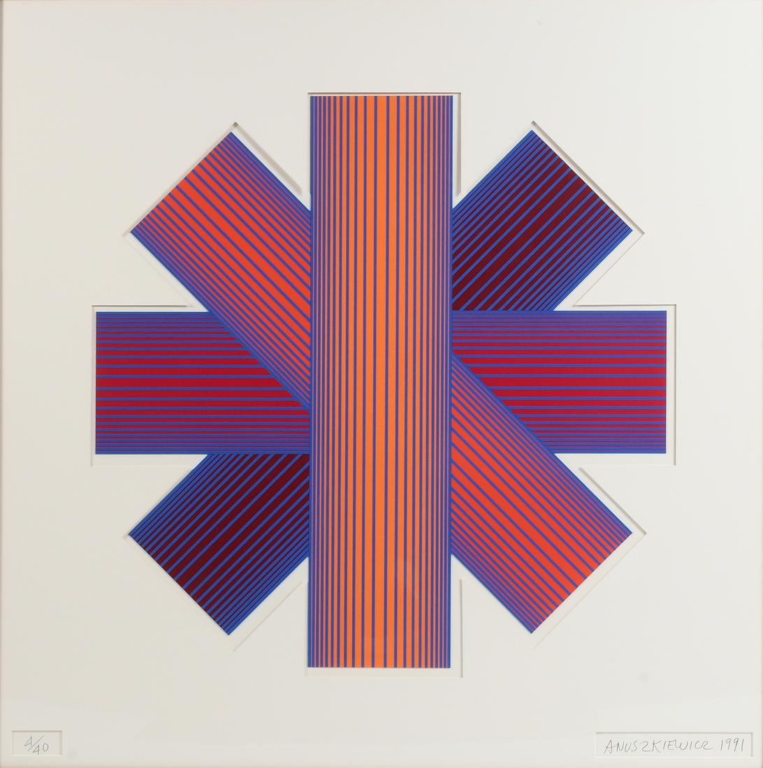 RICHARD ANUSZKIEWICZ "BLUE-TINED STAR" FIVE COLOR (1 of 5)