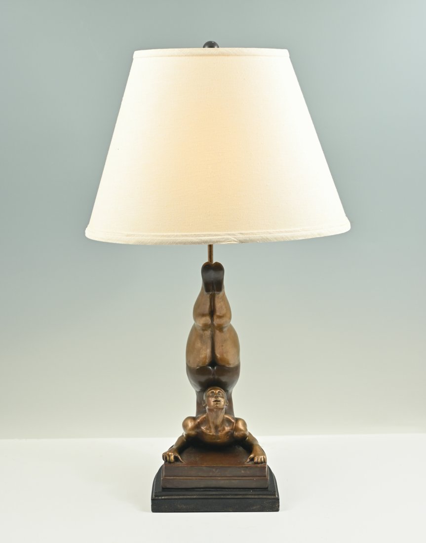 GASTON LACHAISE (FRENCH, 1882-1935) MALE GYMNAST LAMP (1 of 6)