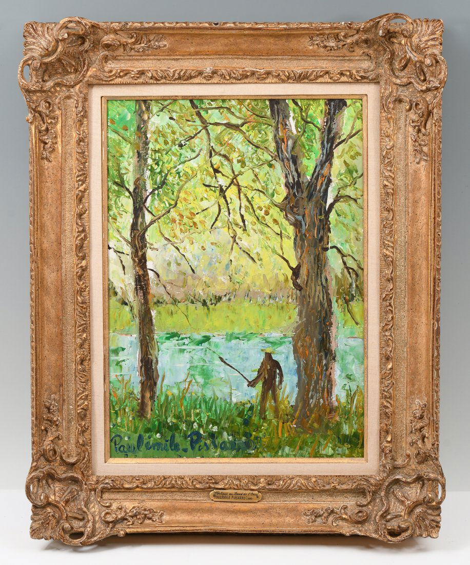 PAUL EMILE PISSARO FISHERMAN PAINTING (1 of 5)