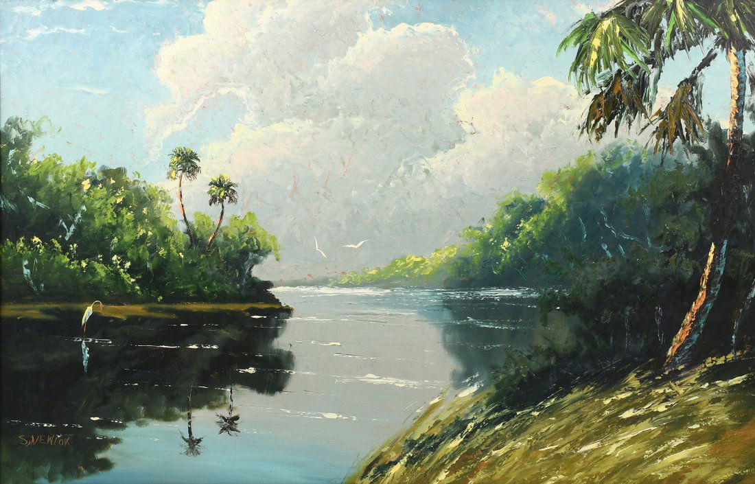 LARGE SAM NEWTON HIGHWAYMEN ST. JOHN'S RIVER PAINTING (1 of 4)