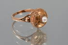 14K YELLOW GOLD ETRUSCAN RING WITH PEARL