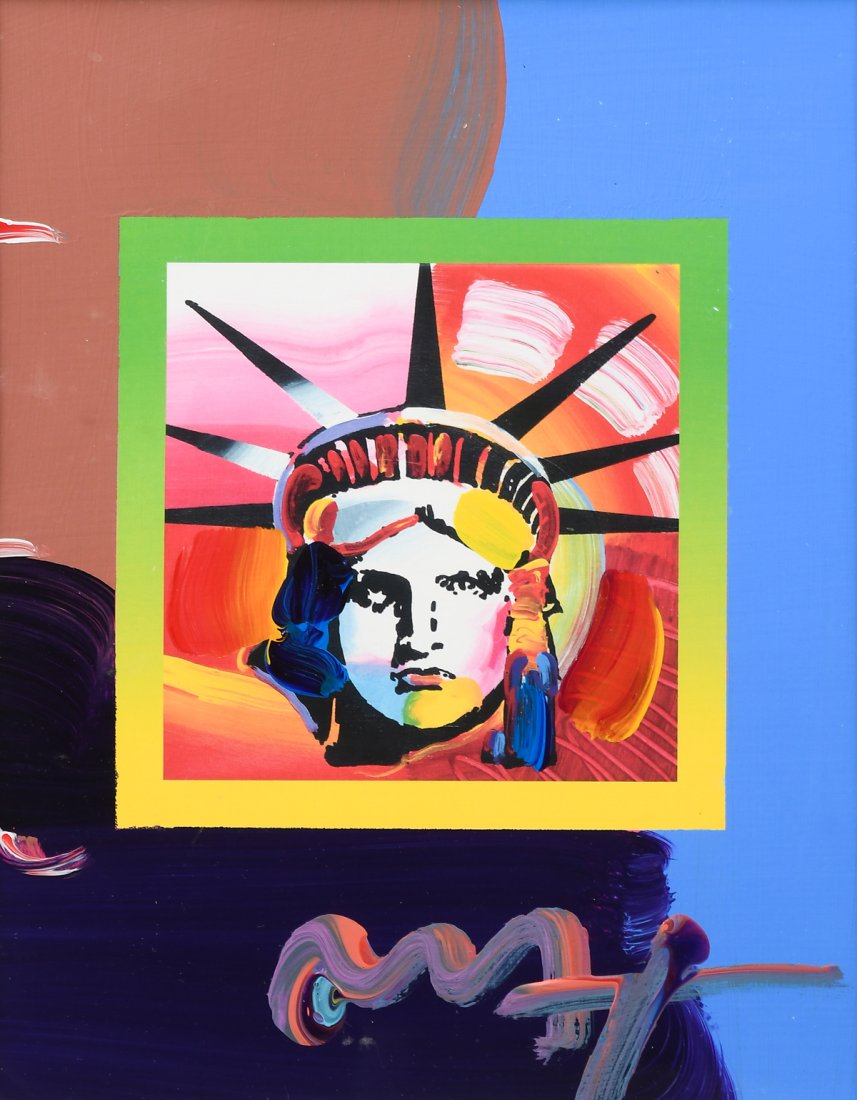 PETER MAX MIXED MEDIA "LIBERTY HEAD II ON BLENDS" (1 of 7)