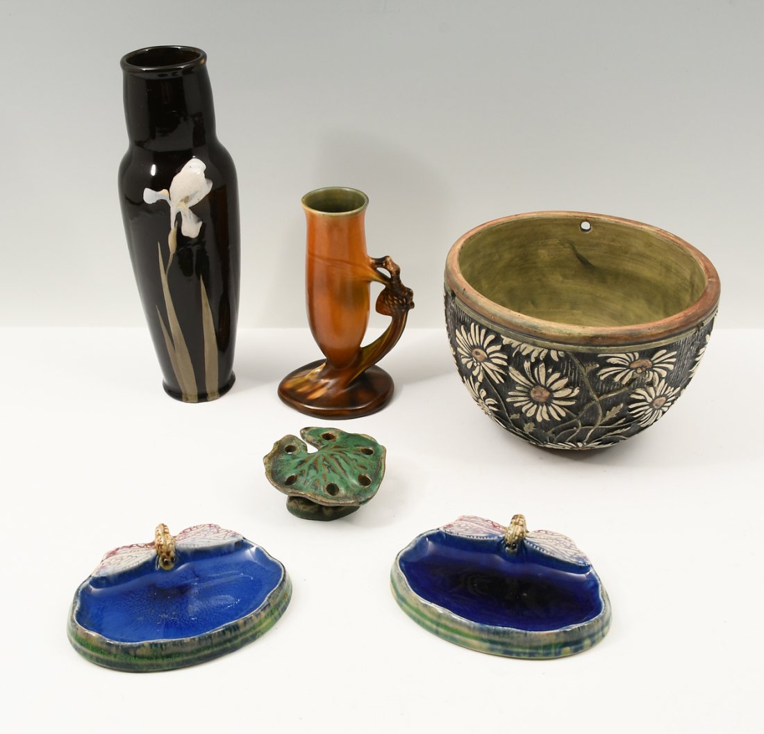 6 PC. ANTIQUE & MID-CENTURY POTTERY COLLECTION (1 of 6)