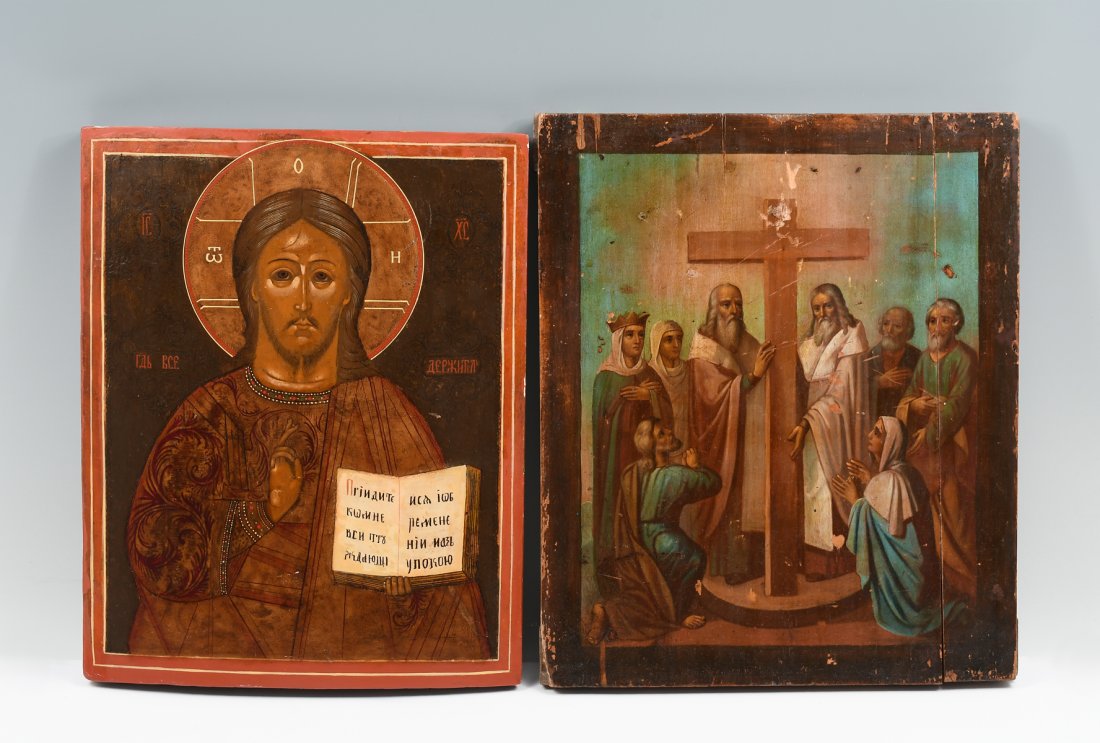 PAIR OF WELL-PAINTED RUSSIAN ICONS (1 of 5)
