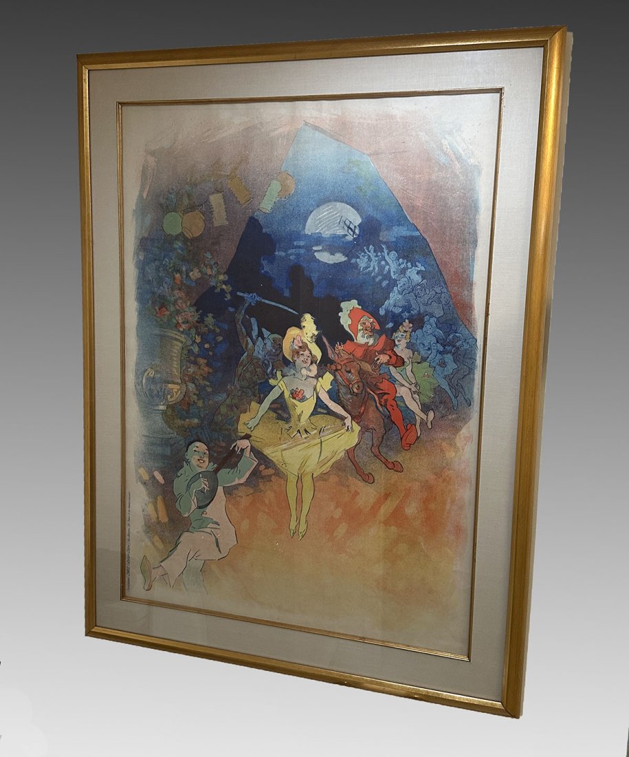 RARE LARGE JULES CHERET POSTER MUSEE GRAVIN (1 of 1)