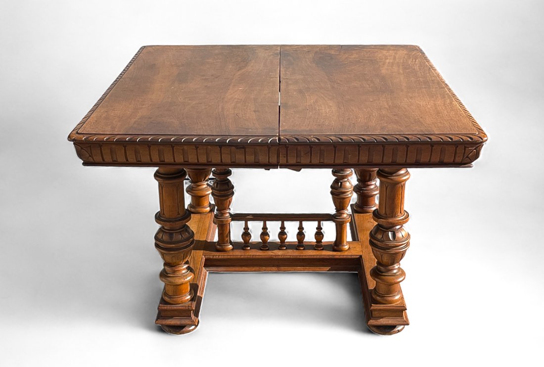 CARVED WALNUT DINING TABLE (1 of 5)