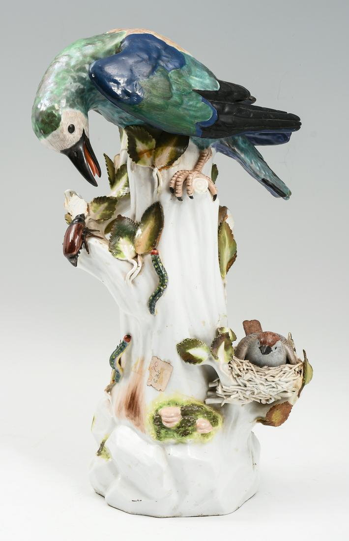 MEISSEN PORCELAIN FIGURAL PERCHED BIRD WITH NEST (1 of 8)