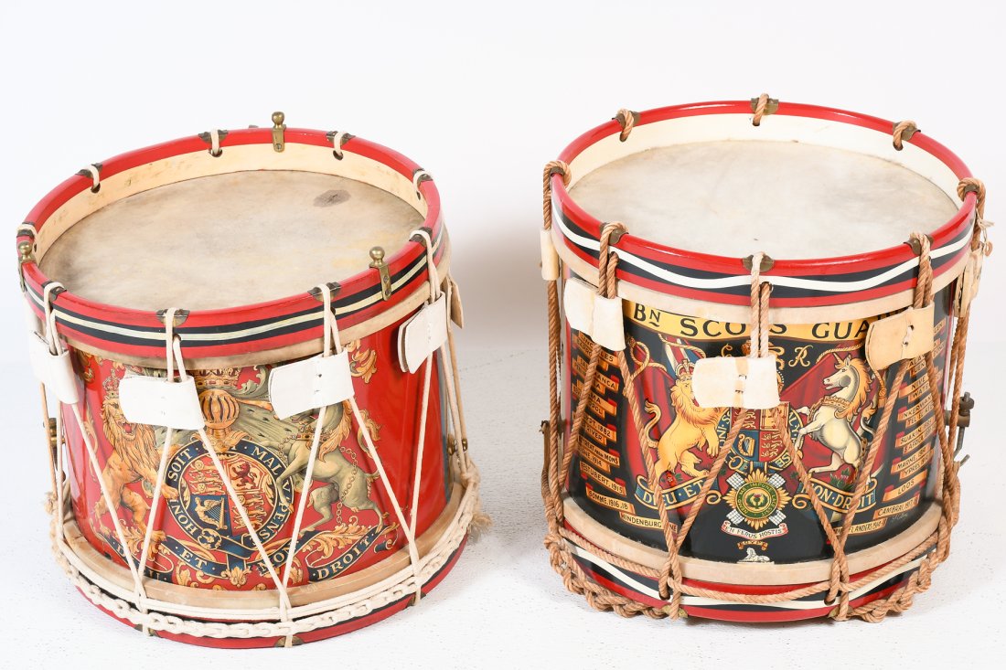 2 PC. ENGLISH REGIMENTAL DRUMS (1 of 7)