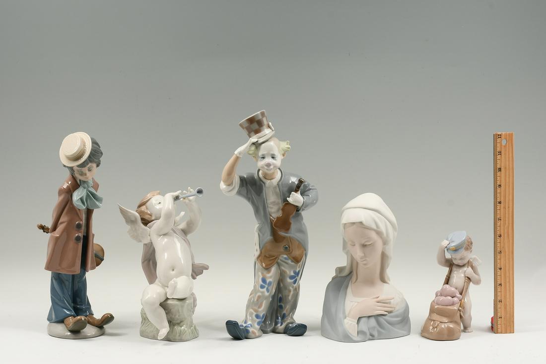 5 PC. LLADRO PORCELAIN FIGURINES (1 of 8)