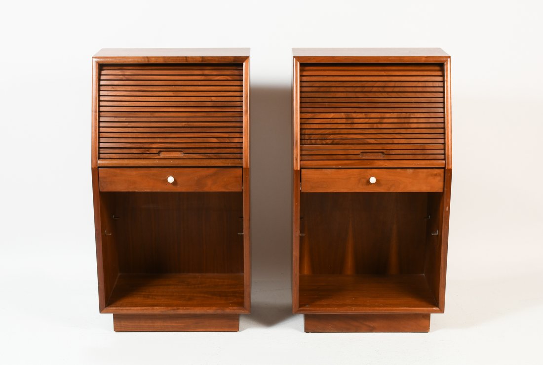 PAIR OF DREXEL DECLARATION WALNUT NIGHTSTANDS (1 of 7)