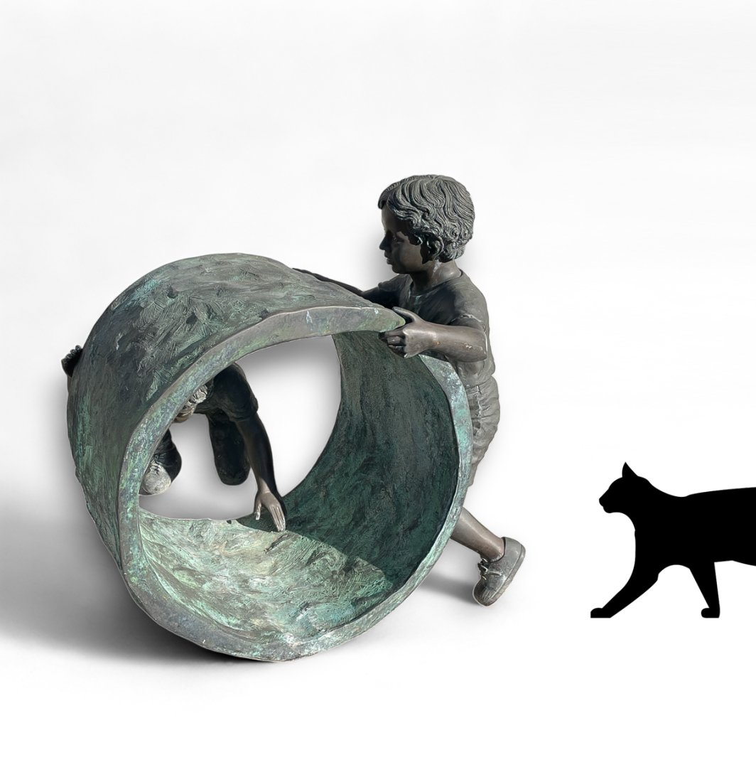 LARGE OUTDOOR BRONZE GARDEN SCULPTURE (1 of 4)