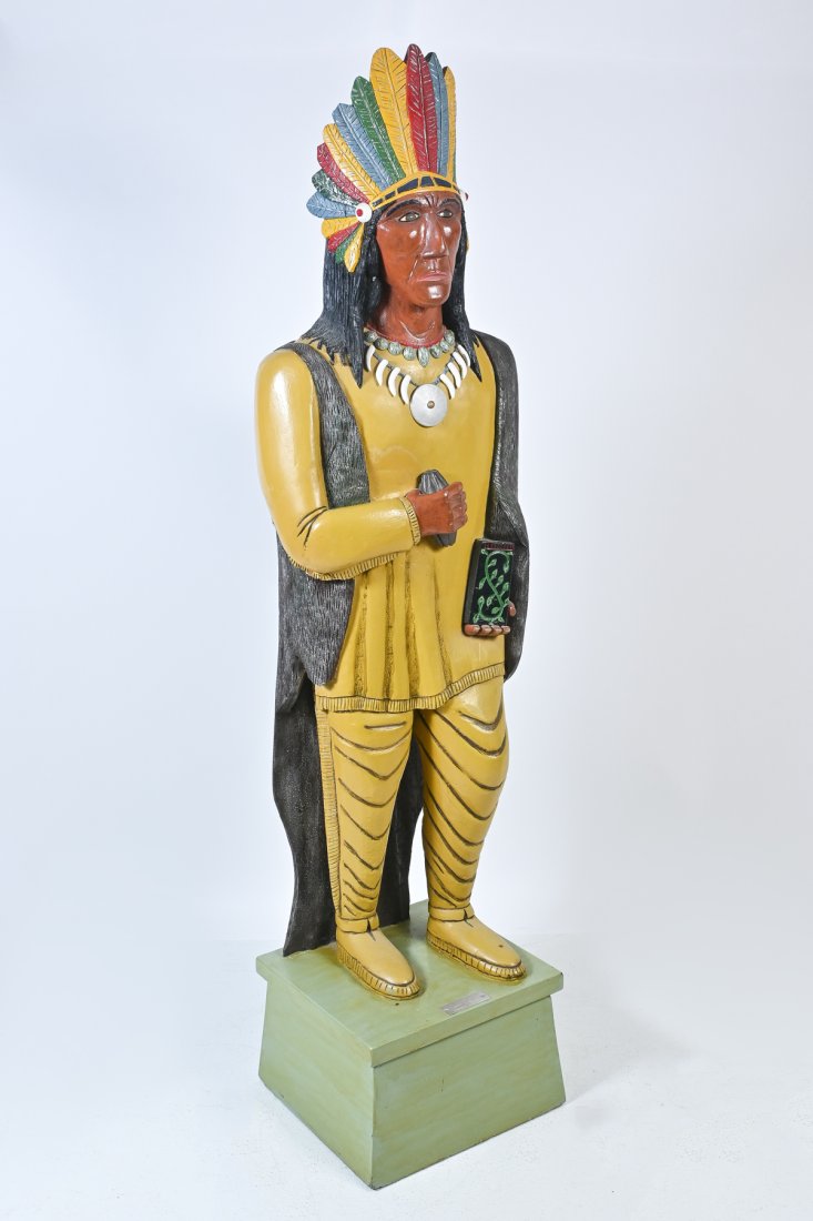 JAMES ROSNEY CARVED & PAINTED CIGAR STORE INDIAN CHIEF (1 of 4)