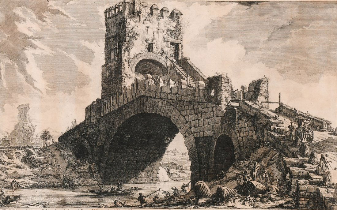 PIRANESI ENGRAVING "VEDUTA DEL PONTE SOLARIO" (1 of 7)