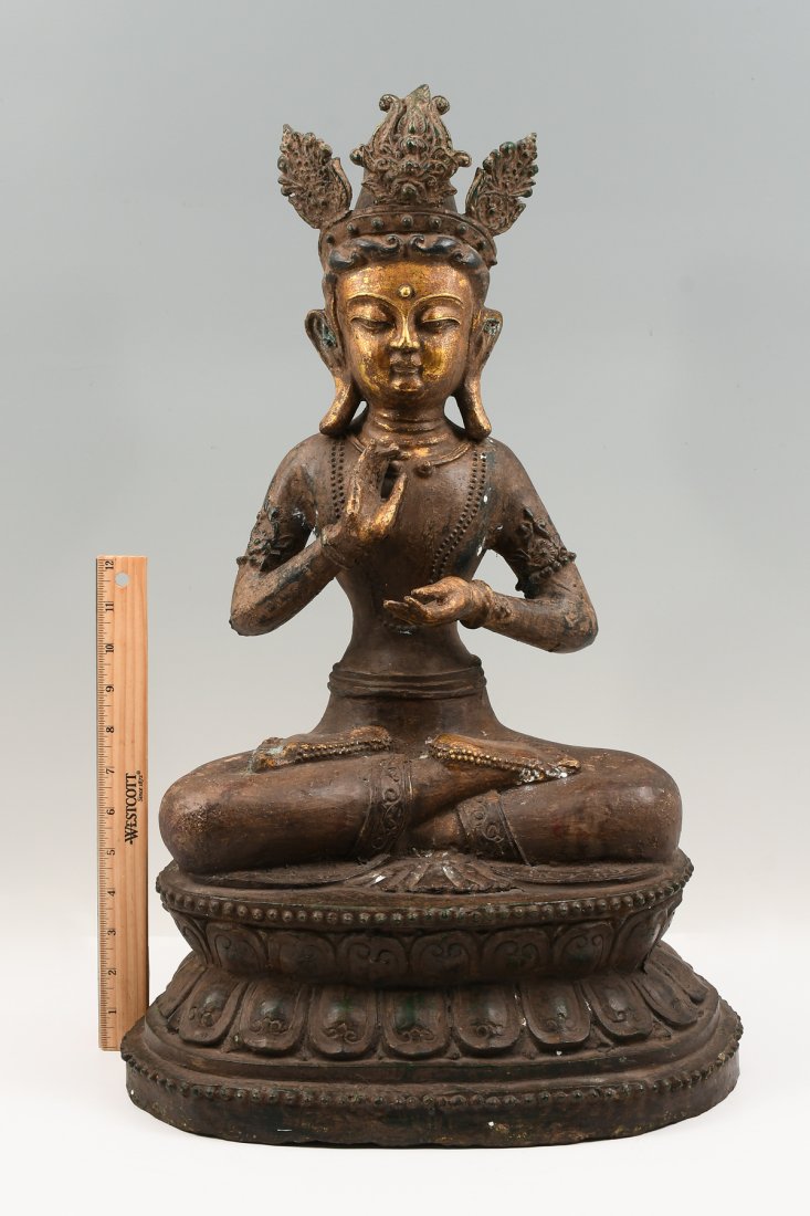 MID 19TH-CENTURY GILT BRONZE QUAN YIN / BUDDHA (1 of 7)