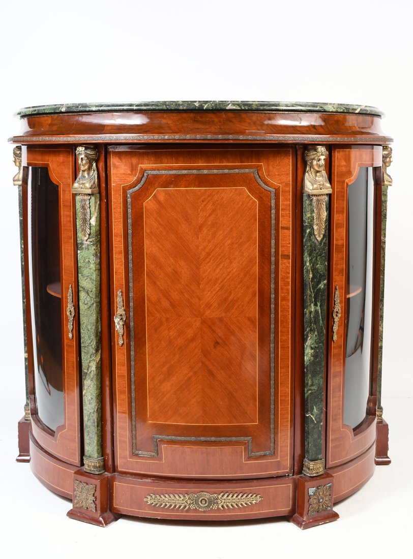 METAL MOUNTED MARBLE TOP BOMBAY CABINET (1 of 6)