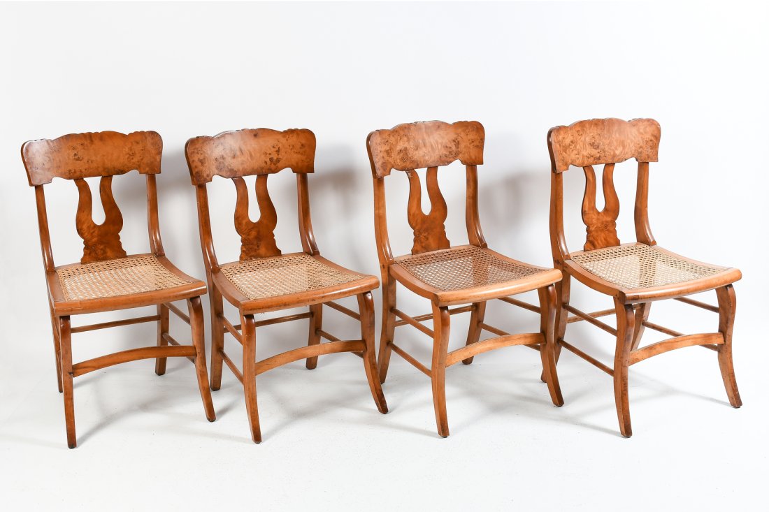 4 PC. CANED BURLWOOD CHAIRS (1 of 6)