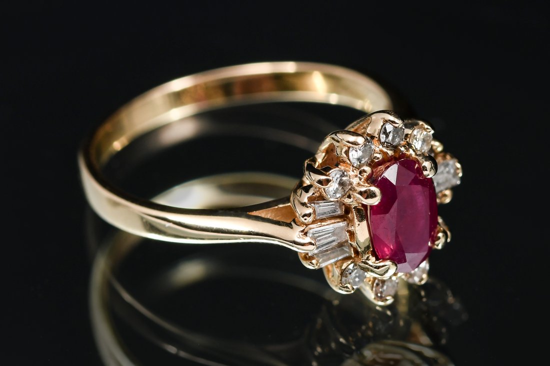 14K RUBY & DIAMOND RING (1 of 5)